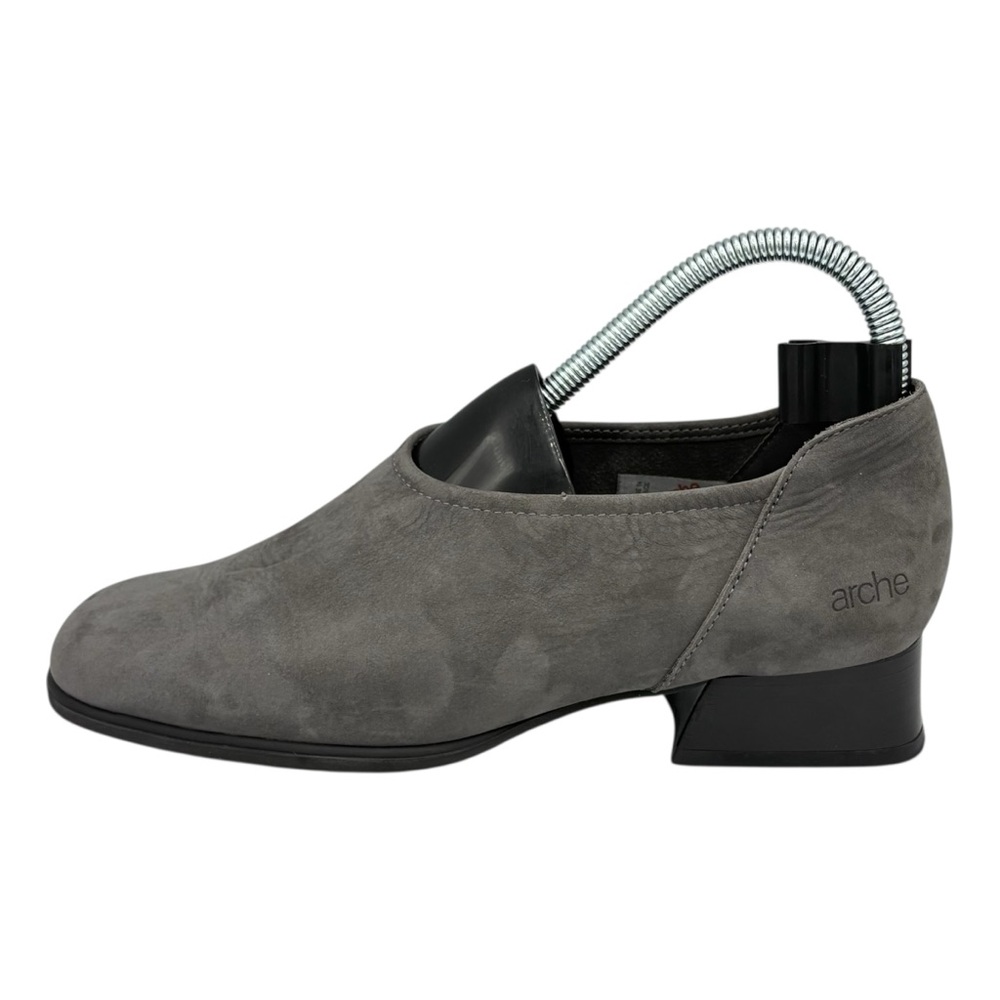 Arche France Gray Suede Slip On Loafer Low Heel MSRP $225 UK 38 / US 7-7.5 - Picture 5 of 9